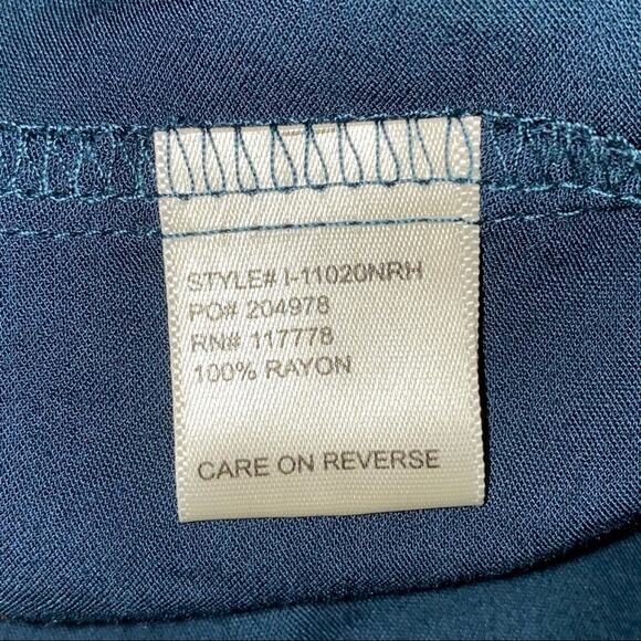 Lovestitch Boho style flared sleeve blue top pullover with front tie size small - Picture 8 of 8